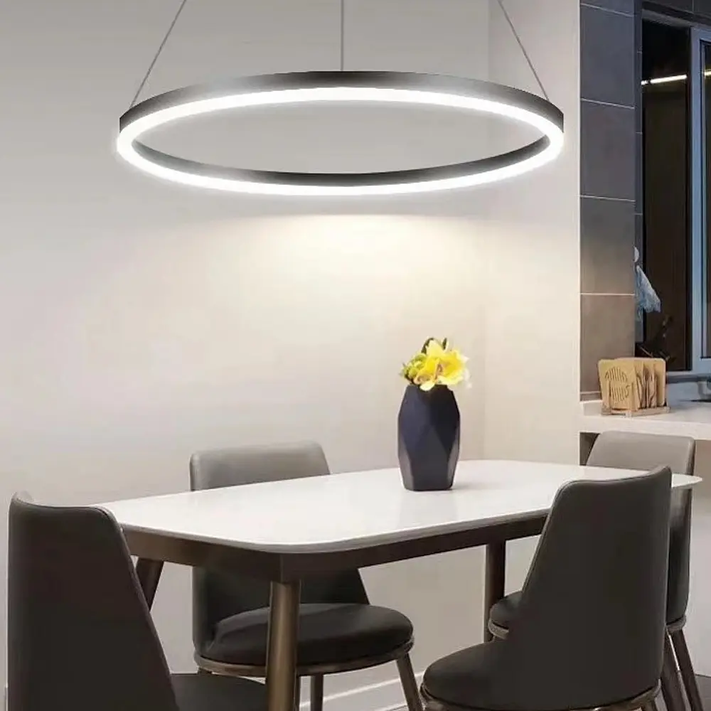 Современная LED люстра в черном каркасе Ст. M 2702 BK | Line F - фото 3