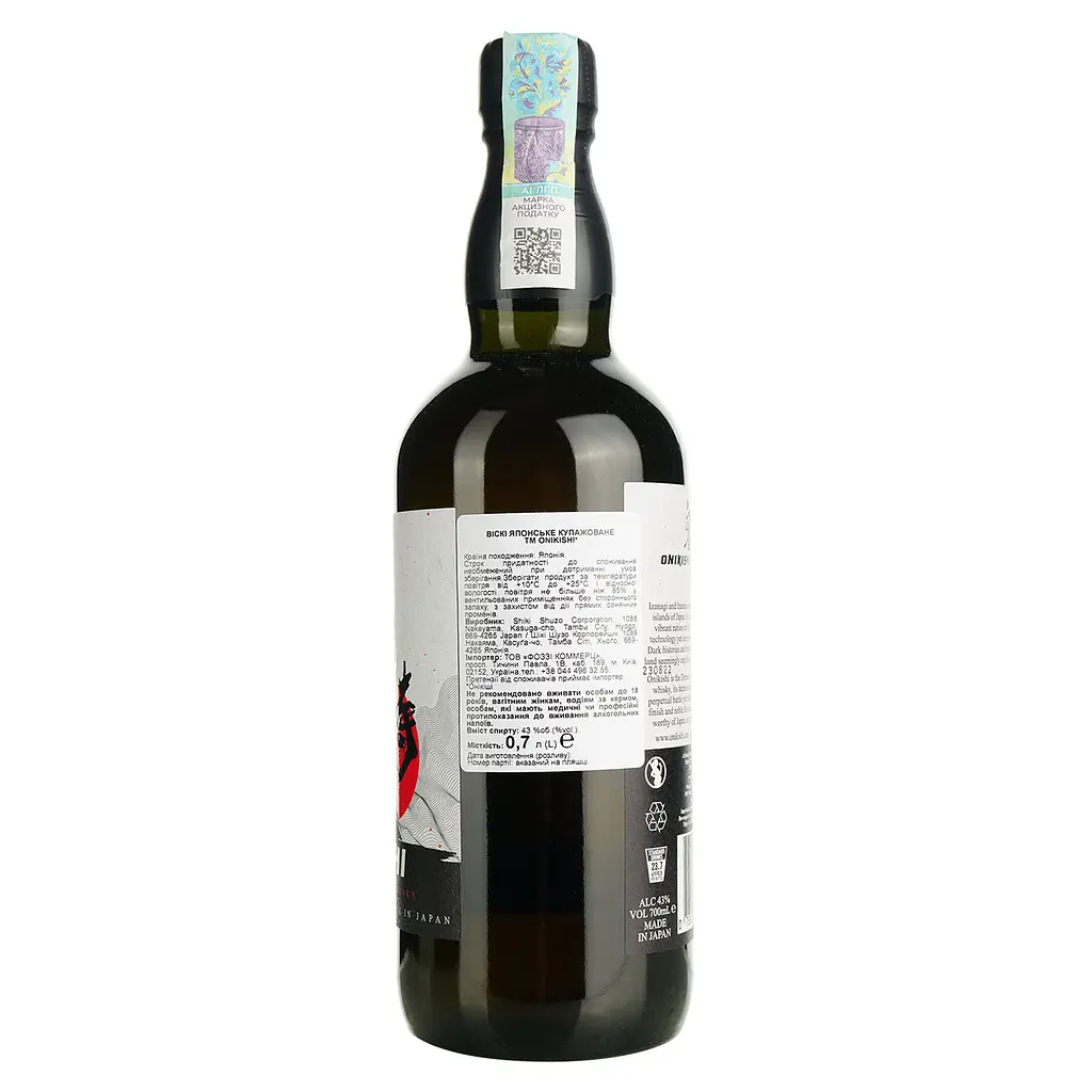 Віскі Onikishi Blended 43% 0.7 л в подарунковій упаковці - фото 4