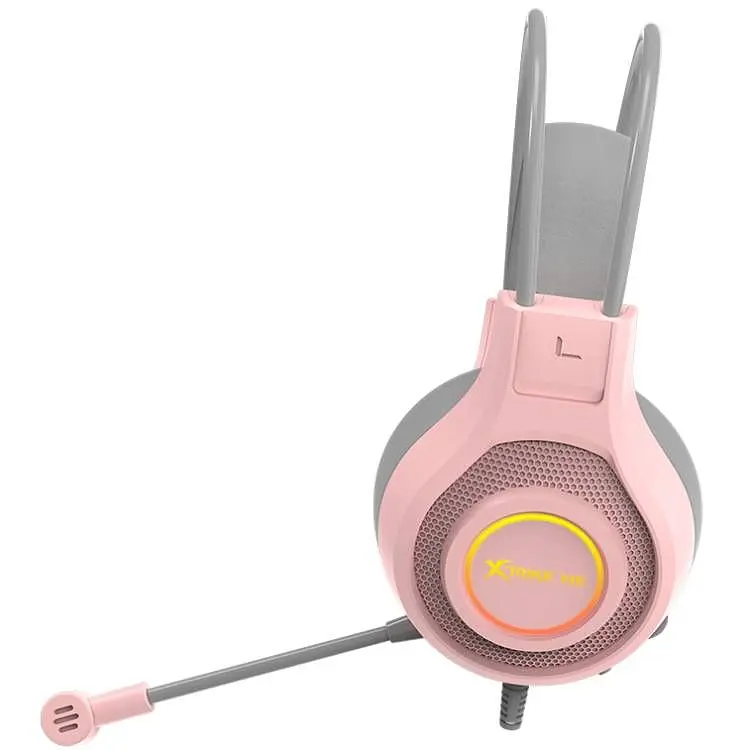 Ігрова гарнітура XTRIKE ME GH-515USB + 3.5 мм 7 режимів RGB кабель 2 м рожева (GH-515P) - фото 6