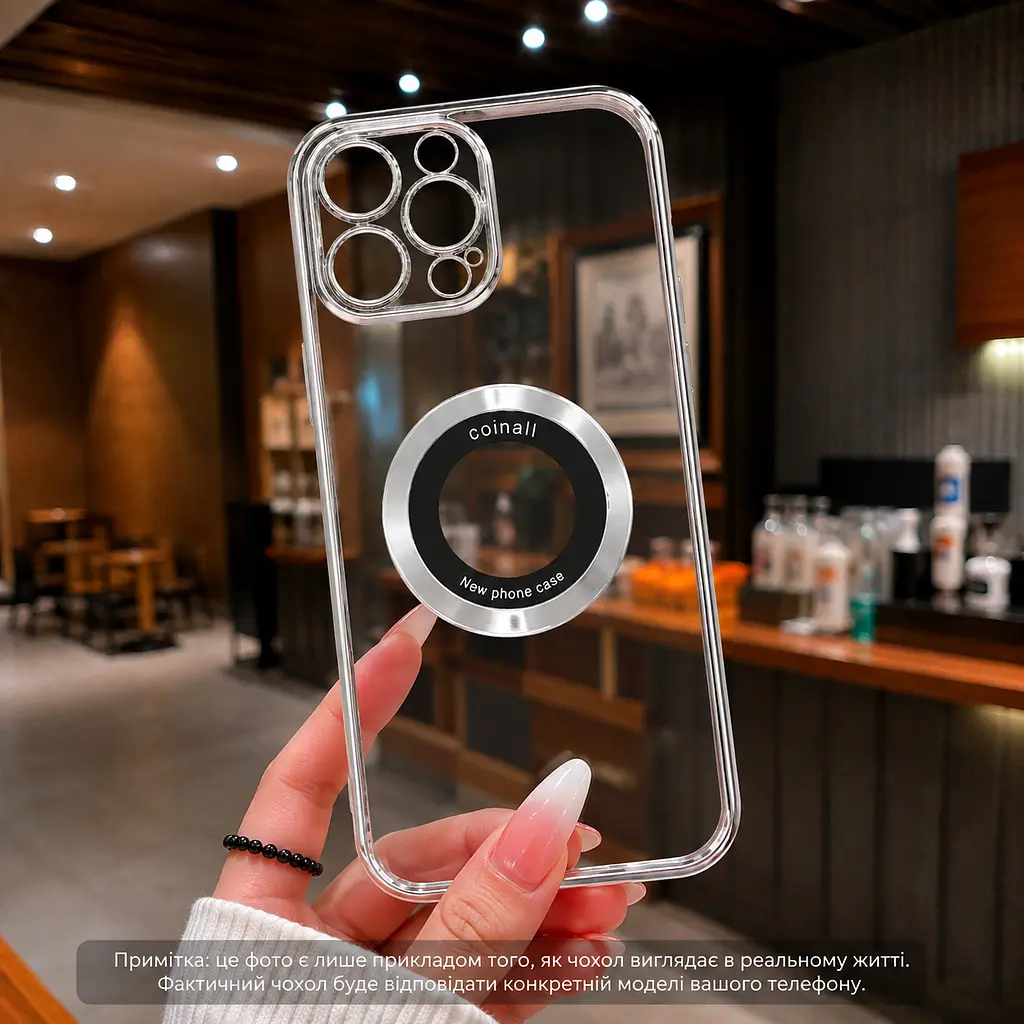 Магнітний чохол XON PhoneCase Magnetic для iPhone 14 Pro Max (PCMC1114004G 8031) Сірий/Прозорий - фото 2