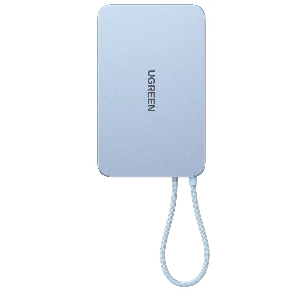 Батарея універсальна Ugreen 10000mAh 30W 1xUSB-C + 15W Magnetic Wireless + cable USB-C blue (65839B) - фото 4