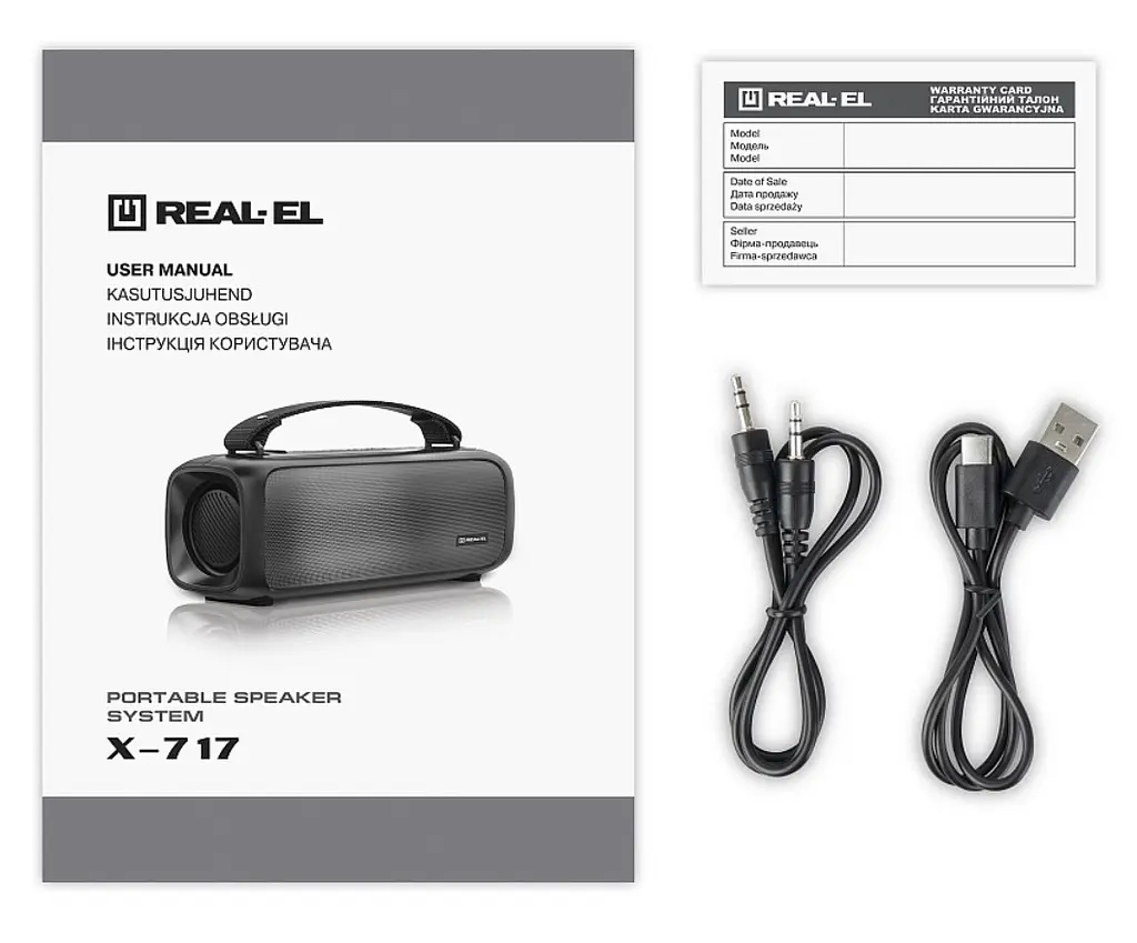 Портативна колонка REAL-EL RX717 8 W Bluetooth TWS, RGB, Black - фото 7