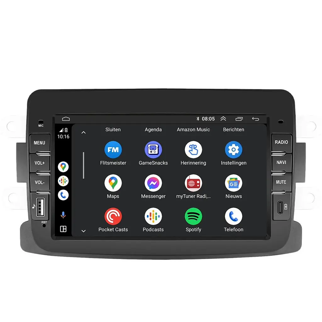 Автомобильное радио Dacia Android 13 | Подходит для Dacia Duster, Dokker, Logan, Lodgy, Sandero (2012-2020) | CarPlay и Android - фото 2