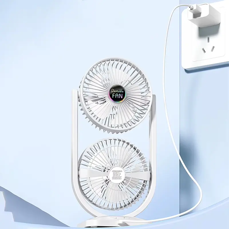 Настільний вентилятор S30 Dual-Fan 3000mAh White - фото 3