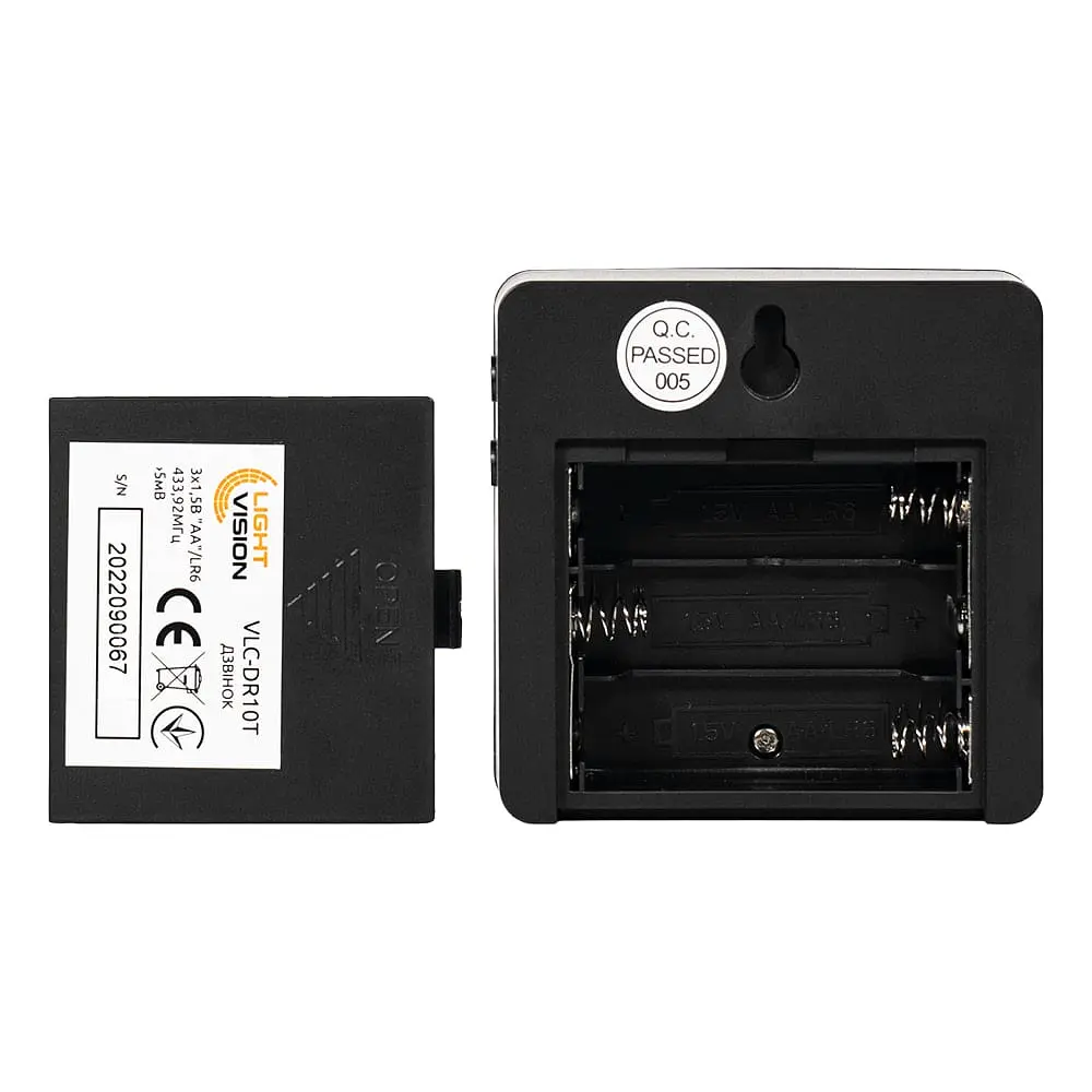 Дверний WiFi дзвінок Light Vision VLC-DR10T(Tuya) Black з ІЧ-датчиком руху (75-00186) - фото 11