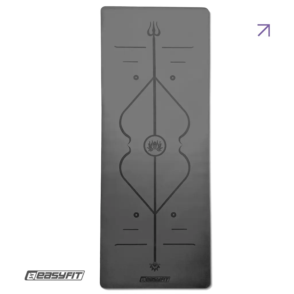 Коврик для йоги профессиональный EasyFit Pro каучук 5 мм Черный - фото 2