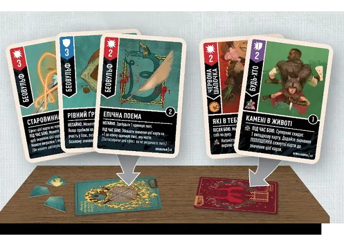 Настольная игра Geekach Games Unmatched: Красная Шапочка против Беовульфа (Unmatched: Little Red Riding Hood vs. Beowulf) (укр.) (GKCH054RB) - фото 5
