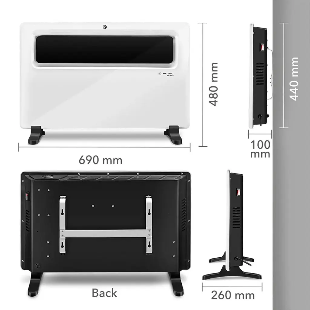 Конвектор Trotec TCH 1510 E 1500W White (1410000529) - фото 2