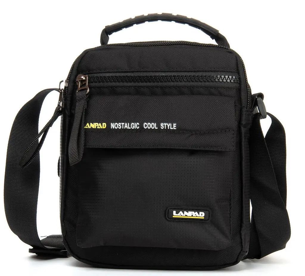 Сумка чоловіча Lanpad тканинна чорний (LAN4118 black) - фото 2