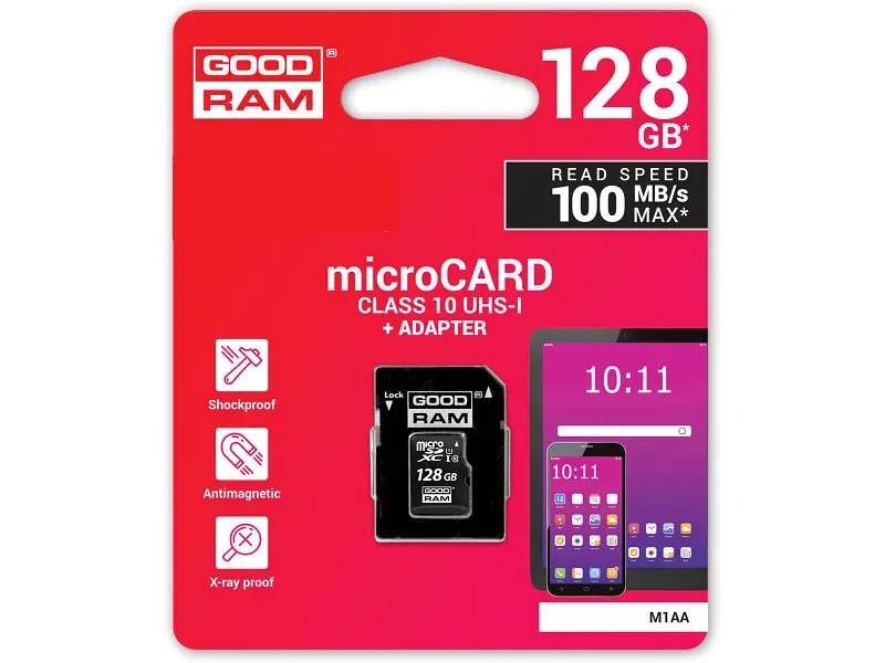 Карта пам'яті GOODRAM microSDXC UHS-I Class10 + SD-adapter 128 GB (M1AA-1280R12) - фото 4