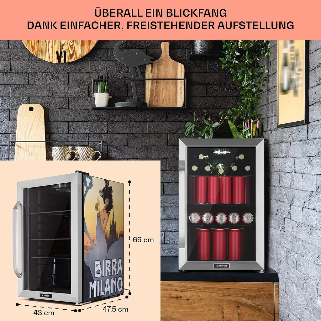 Холодильник для напоїв Klarstein Beersafe 70 Birra Milano Edition (10046061) - фото 7