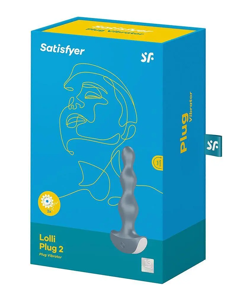 Анальний стимулятор-намистини з двома моторами Satisfyer Lolli-Plug 2, Сірий - фото 2