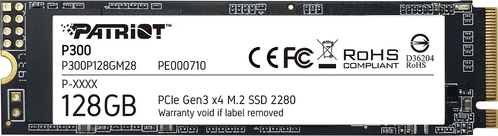 Накопичувач SSD Patriot P300 M.2 2280 NVMe PCIe 3.0 x4 3D TLC 128GB (P300P128GM28) - фото 5