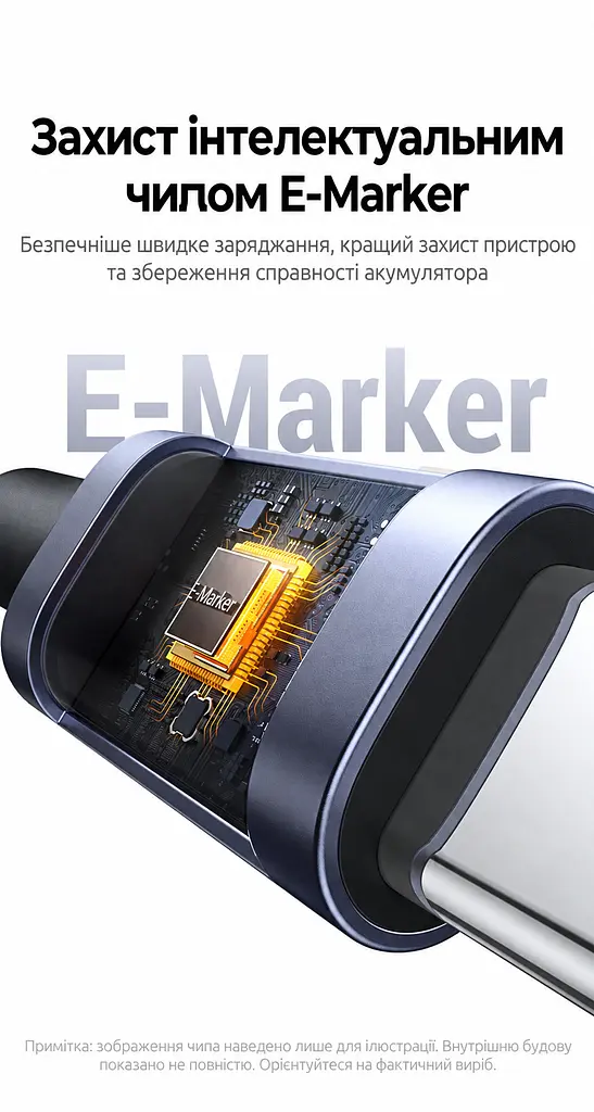 Кабель UGREEN L529 USB-C - USB-C PD 100 Вт з дисплеєм 2 м чорно-сірий (65863) - фото 7