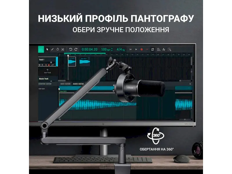 Мікрофон студійний/ для стрімінгу, подкастів Fifine T688 Black - фото 5