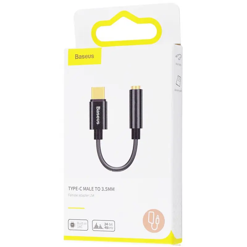 Перехідник Baseus L54 Type-C to 3.5mm (CATL54) Чорний - фото 5