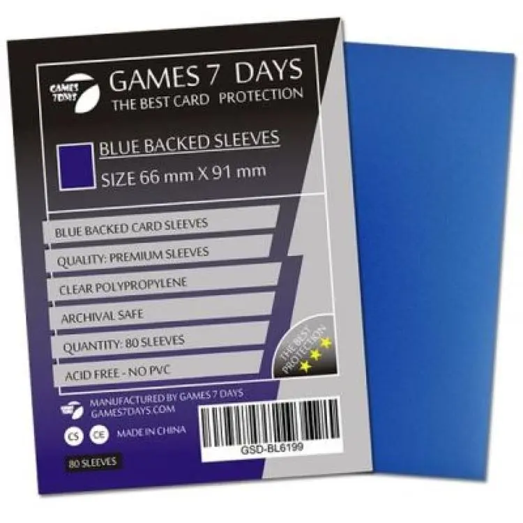 Протектор для карт Games 7 Days 66 х 91 мм, MTG, 80 шт Blue (PREMIUM) (GSD-BL6691)