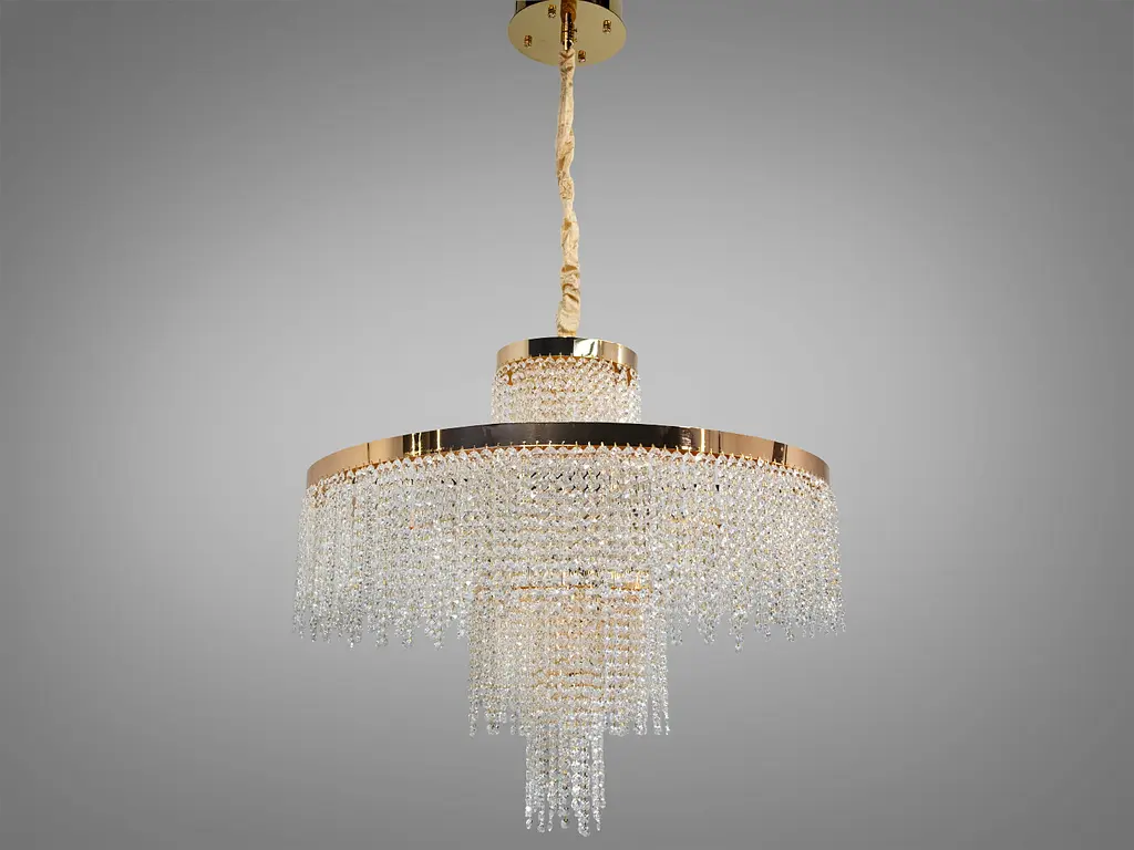 Люстра хрустальная Diasha 376 золотистая LED 165Вт. - фото 3