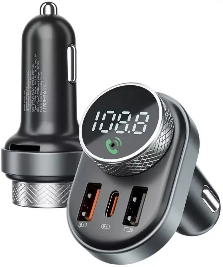 Автомобільний зарядний пристрій Proove FM Launcher Sound Link 30W (PD+QC3.0) Type-C+USB black (FMSL30110001) - фото 3