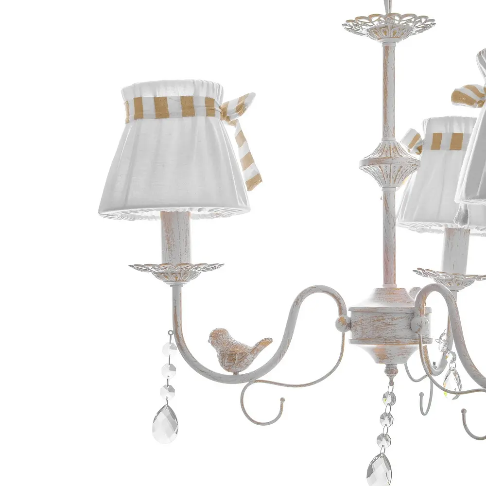 Люстра подвесная Brille прованс с абажуром E14 40W WH (BKL-660S/3) - фото 4