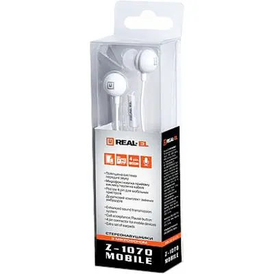 Навушники Real-El Z-1070 Mobile White (EL124100032) - фото 2