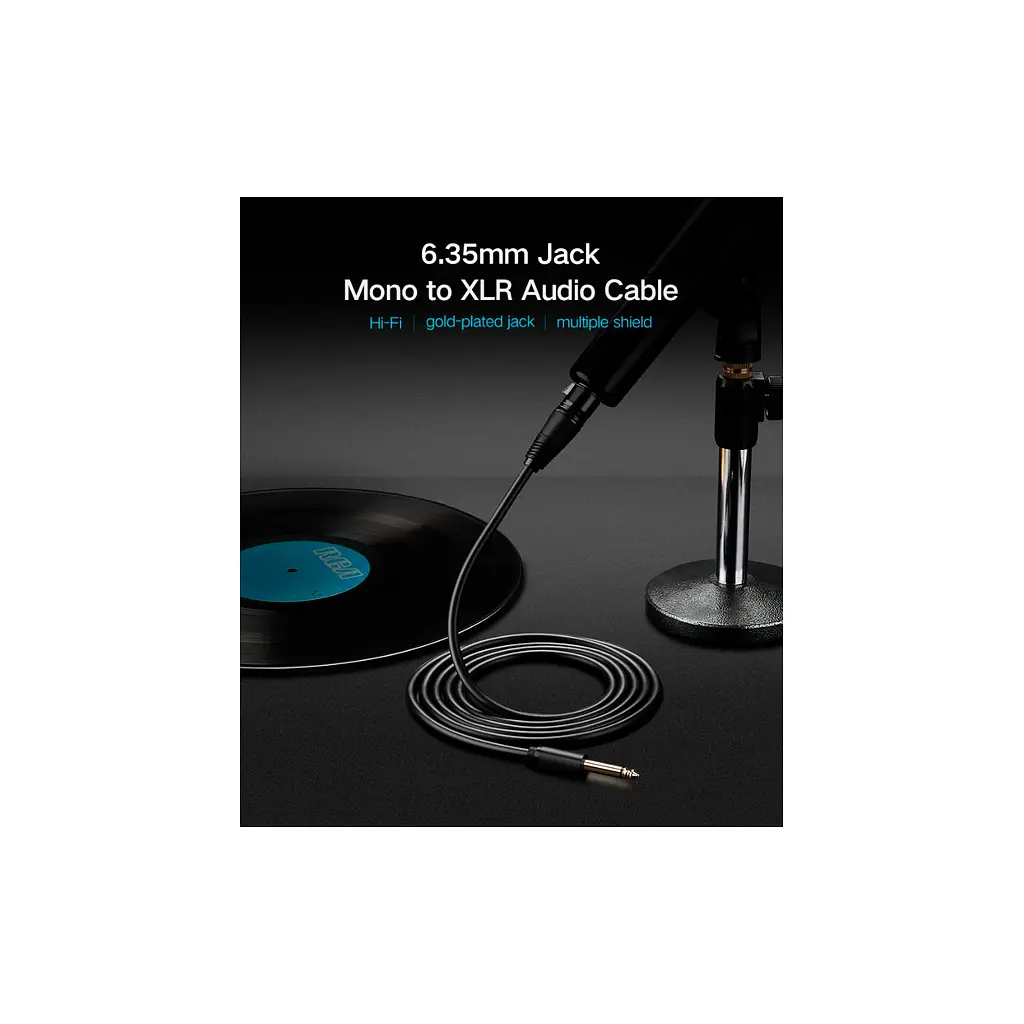 Кабель мультимедійний 6.35mm M to XLR F 2.0m AV131 black Ugreen (20719) - фото 3