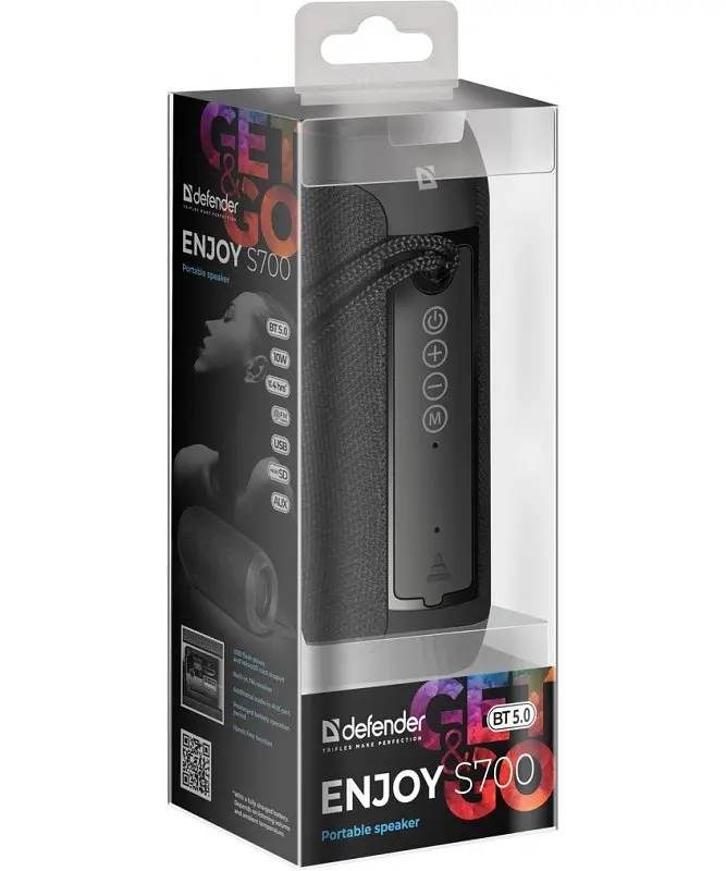 Акустична bluetooth колонка Defender Enjoy S700 10Вт microSD USB AUX TWS (Чорний) - фото 4
