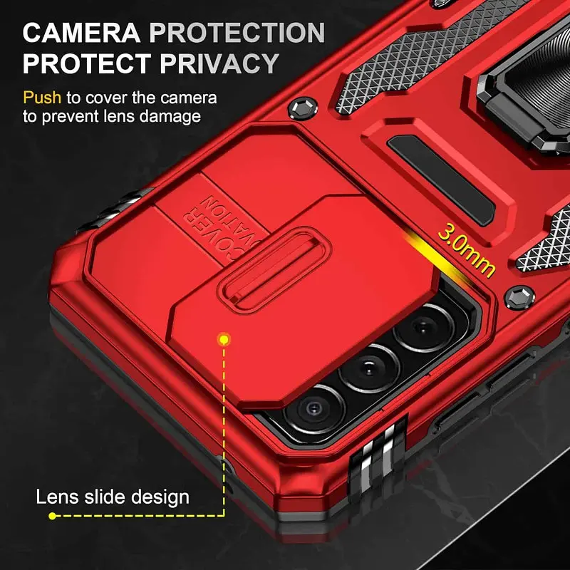 Ударостійкий чохол Camshield Army Ring для Samsung Galaxy A73 5G Червоний / Red - фото 6