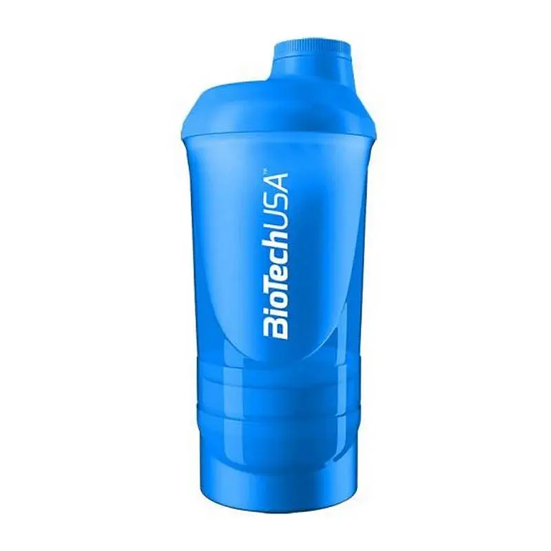 Шейкер BlenderBottle BiotechUSA Wave+Shaker 3in1 600 мл Blue - фото 2