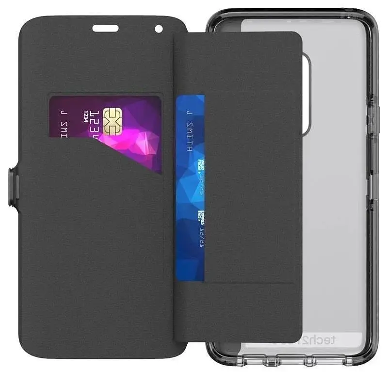 Протиударний чохол-книжка з відділенням для кредитних карток Tech21 Evo Wallet для Samsung S9 Plus Black - фото 3