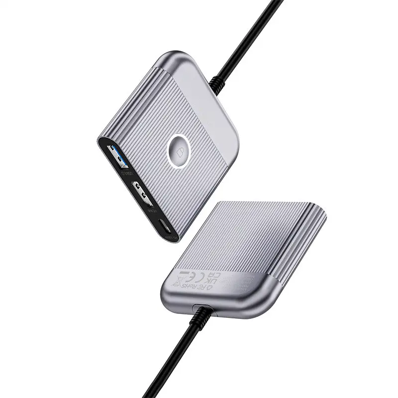 USB-Hub WIWU Traveling 3in1 USB C hub Wi-HB002 Сірий - фото 3