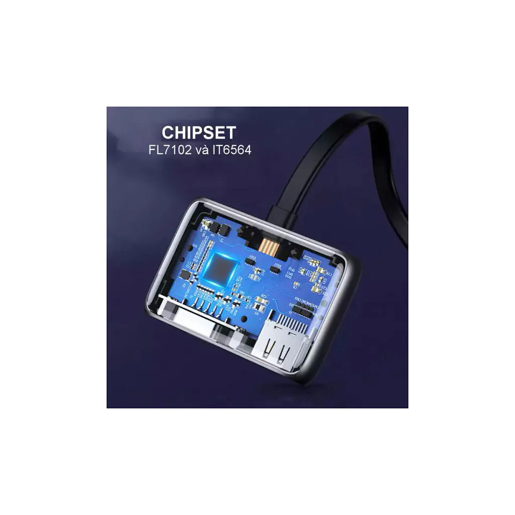 Перехідник USB2.0 to HDMI+VGA (HDMI 1.4b 3D/4K*2K30Hz+VGA 1080P60Hz CM303) black Ugreen (70549) - фото 2