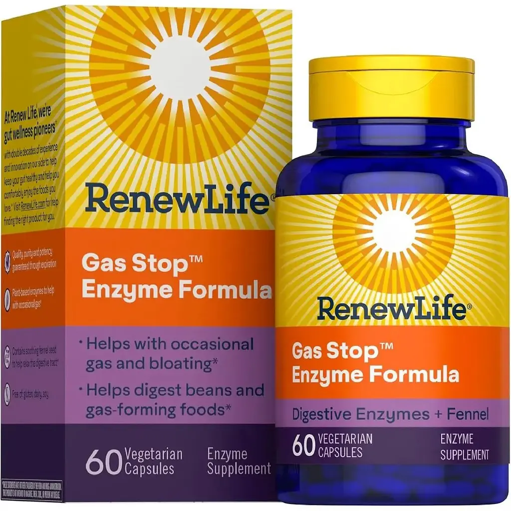 Здоровий кишечник Renew Life Gas Stop Enzyme Formula 60 вегетаріанських капсул