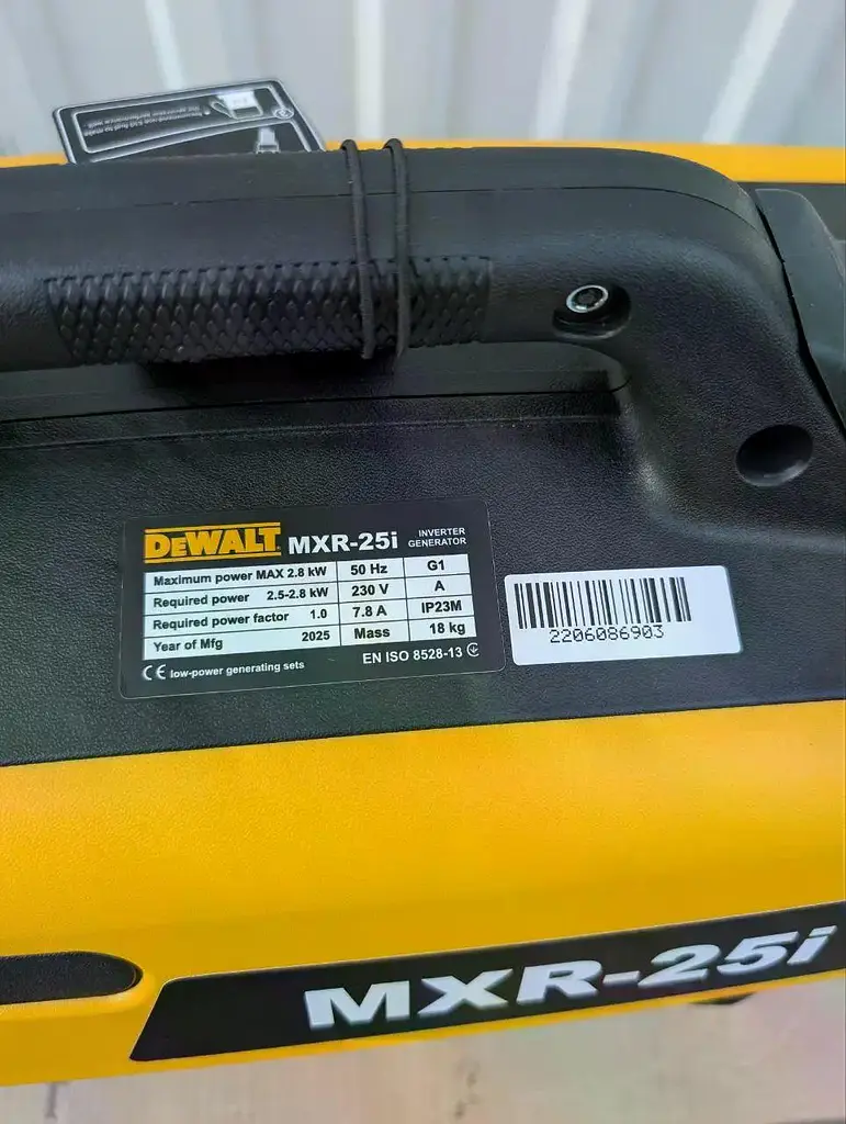 Инверторный генератор бензиновый DeWALT MXR-25i (2.8/2.5 кВт), с медной обмоткой - фото 9