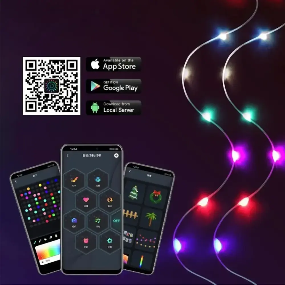 Умная смарт гирлянда Niki Light smart роса rgb управления через смартфон пульт 20 метров 200 лед - фото 4