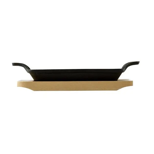 Чавунна мініформа з серверовочною дошкою MasterPro Foodies cook&share 17x10 см (BGMP-3807-EM) - фото 2