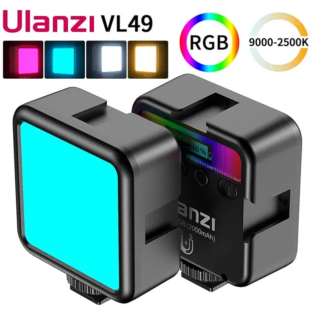 Видеосвет Ulanzi Vijim Rechargeable Xiaomini RGB Light UV-B01001 VL49 RGB Pro Black - фото 2
