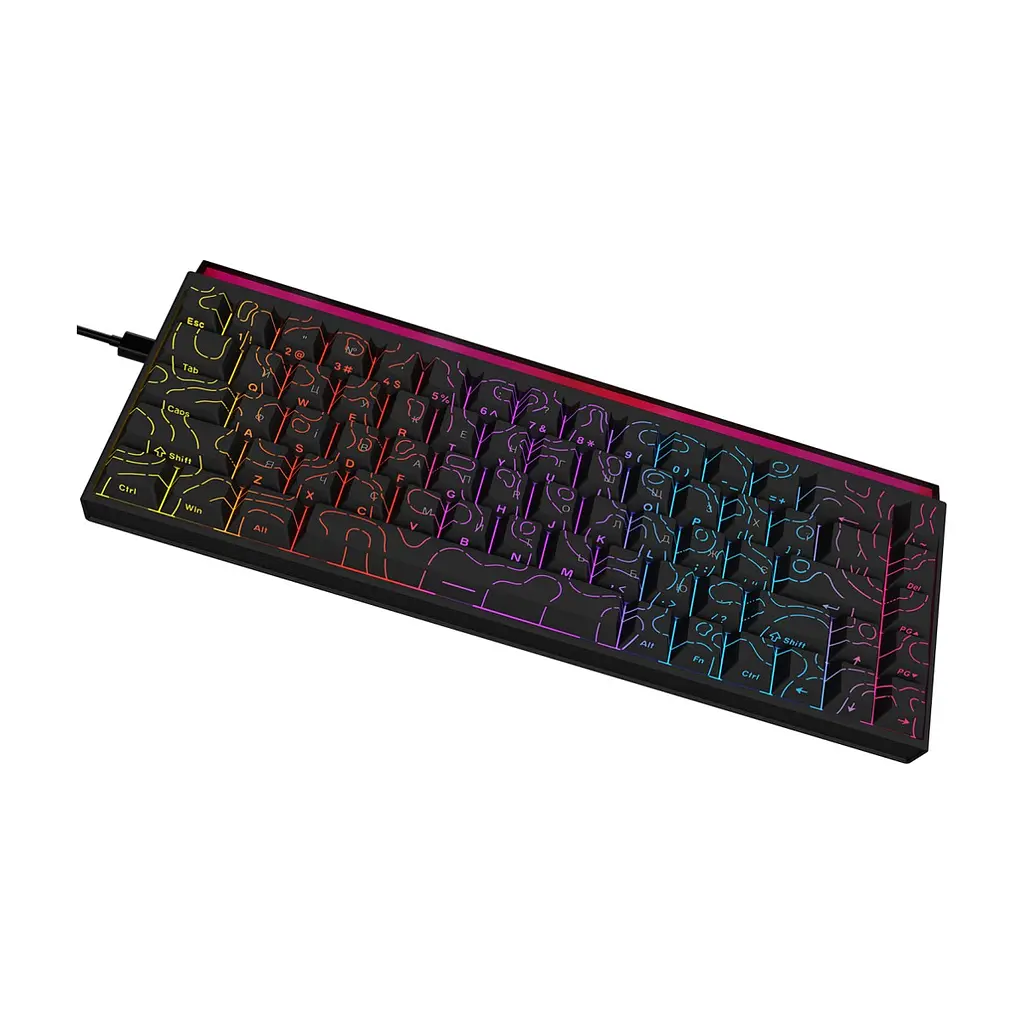 Клавіатура Ajazz NK68 Red Switch USB UA Black (NK68-R-S-B) - фото 4