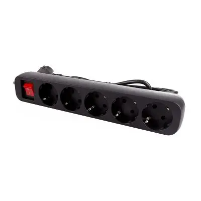Мережевий фільтр живлення ColorWay (CW-PSEA55BK), 5 розеток/ 5M black (CW-PSEA55BK) - фото 3