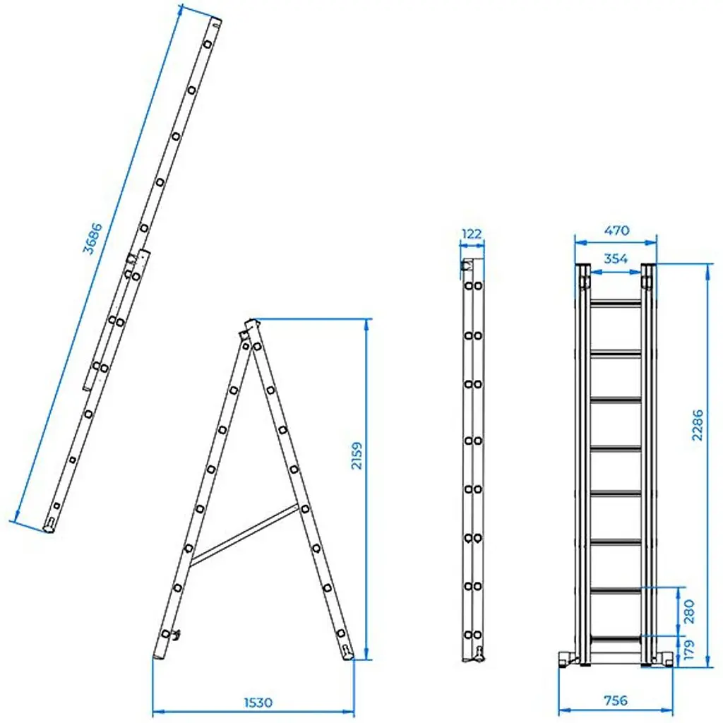 Драбина Intertool LT-0208 [140446] - фото 4