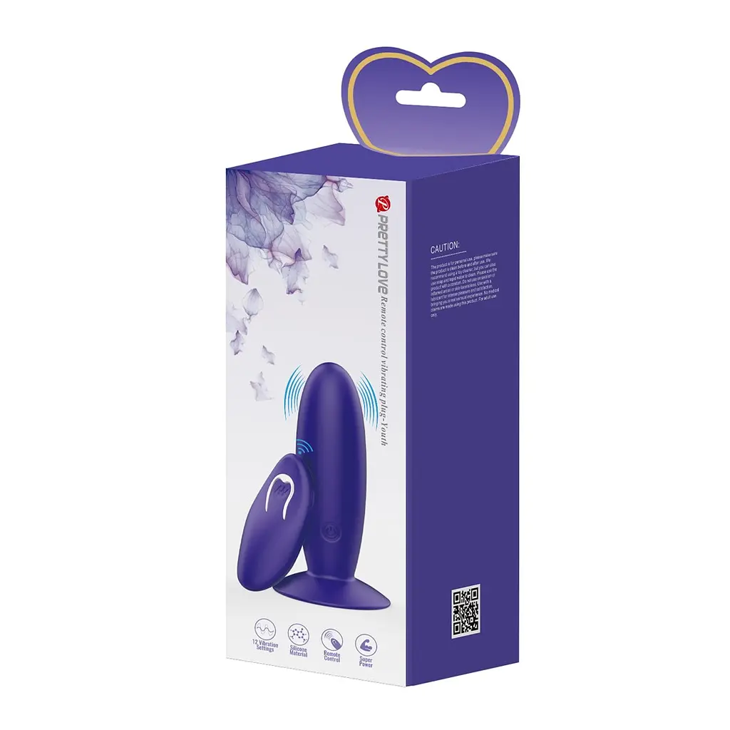 Анальная пробка Pretty Love Remote Control Vibrating Plug Youth 11 см (фиолетовый) - фото 7