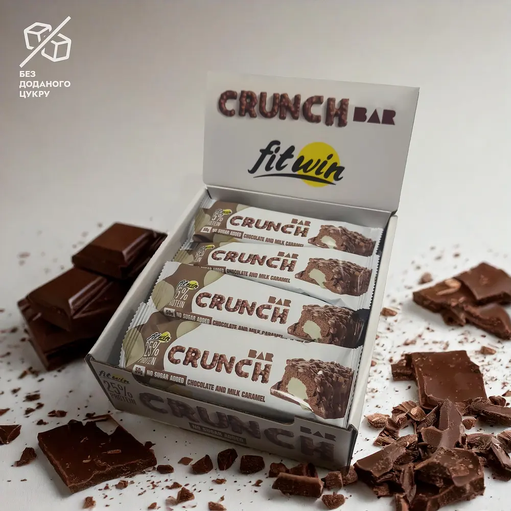 Батончик Crunch Bar 25%, 12*50 грам Шоколад-молочна карамель FitWin fit0024253
