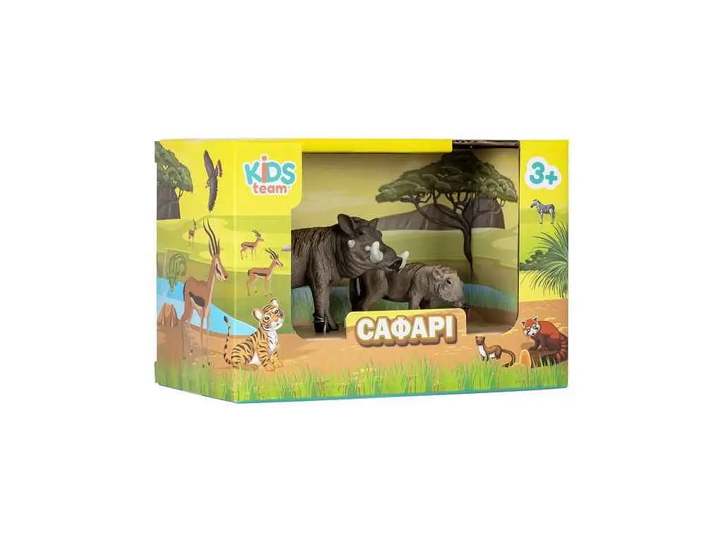 Набір тварин KIDS TEAM ANIMALS Сафарі Q9899-A33 Кабан Африканський бородавочник та дитинча - фото 4