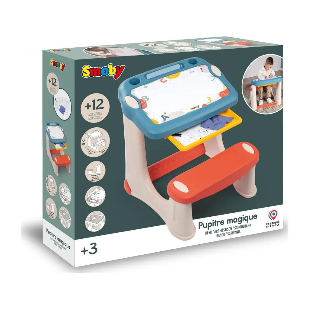 Набір для творчості Smoby Парта-дошка Магічна з аксесуарами 56х57х52 см (420224) - фото 2
