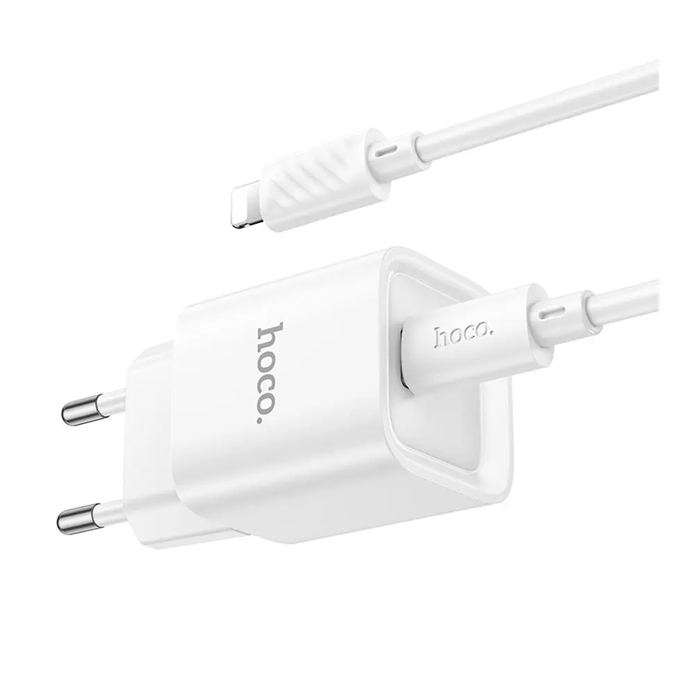 Зарядний комплект Hoco C146A Mini Charger 1USB-C PD/QC 20W 5V/3A Type-C to Lightning 1 м White (35278_3345664) - фото 6