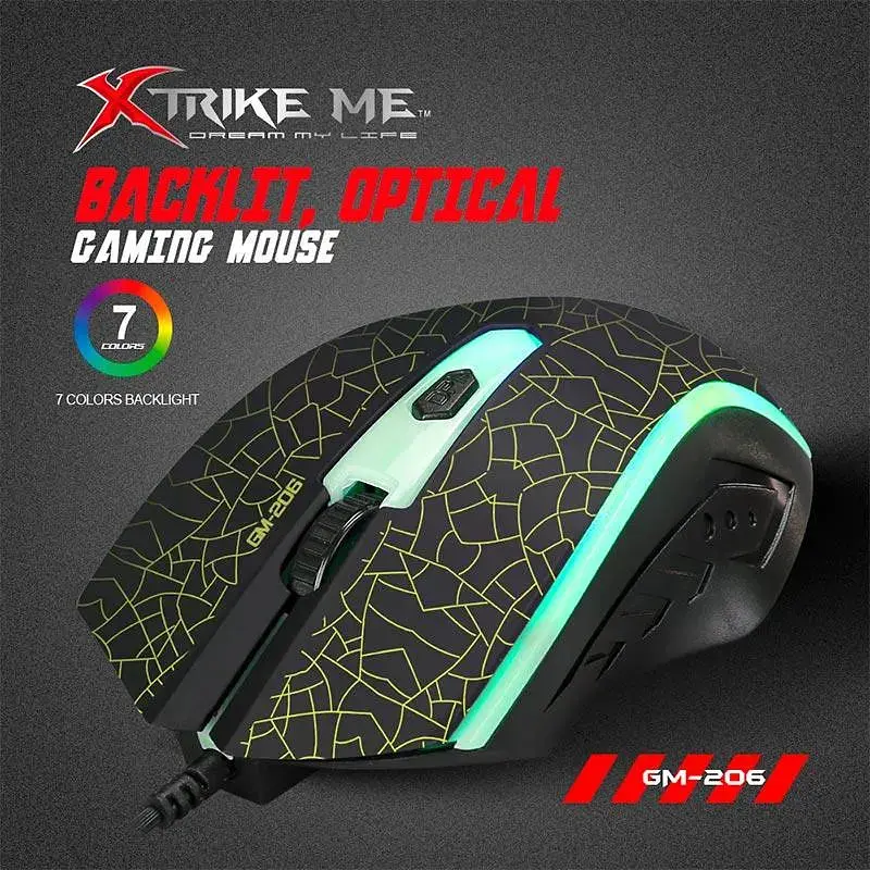 Миша XTRIKE ME Gaming Backlight GM-206 чорна з підсвічуванням - фото 6