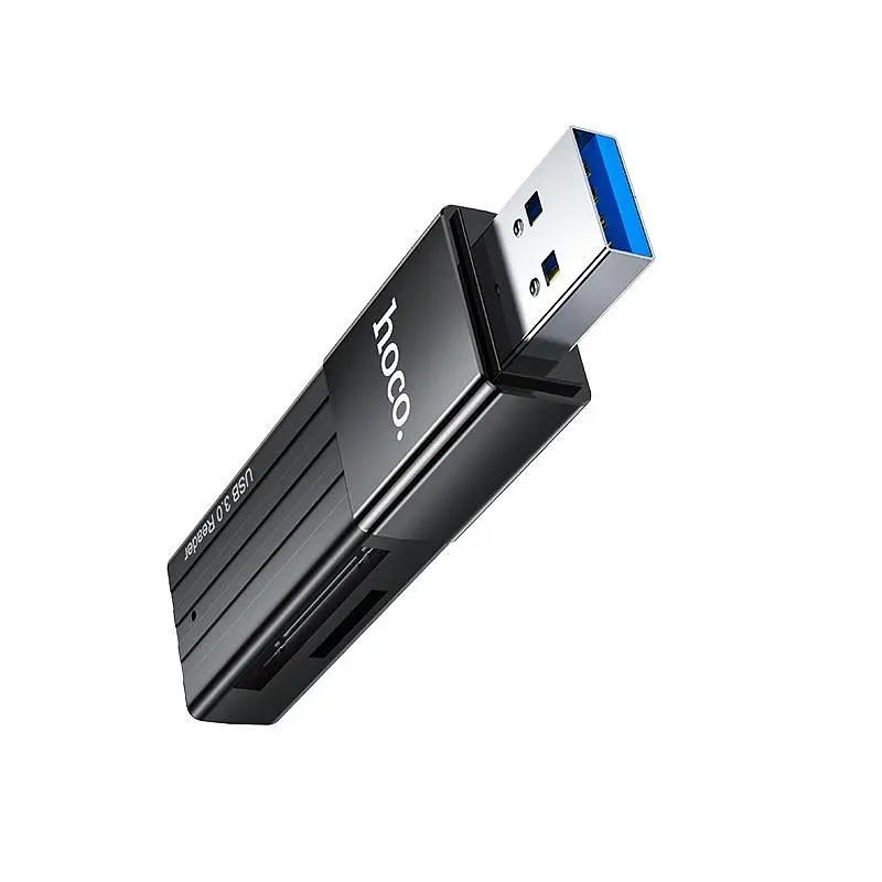 Кардрiдер Hoco HB20 Mindful 2-in-1card reader(USB3.0) Black (6931474735218) - фото 2