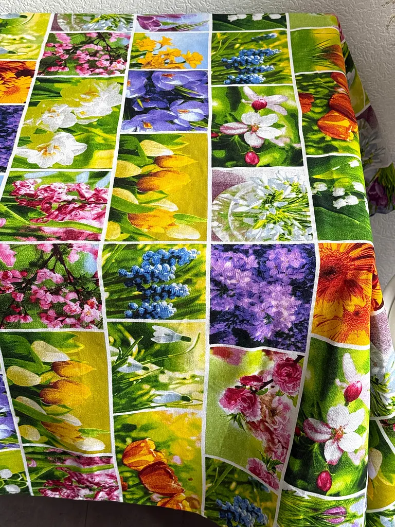 Скатертина Ecotton 150х180 см натуральна Рогожка Весняні квіти (11550\1) (24619)