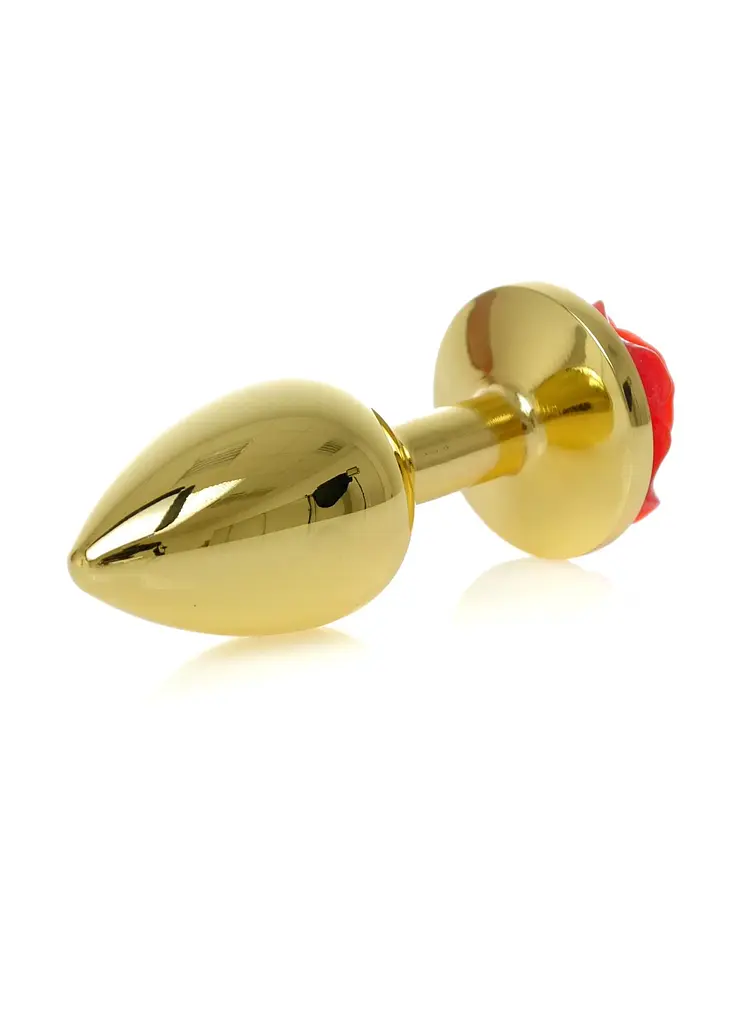 Анальна пробка B - Series HeavyFun Plug-Jewellery Gold, 7 см (червоний) - фото 4