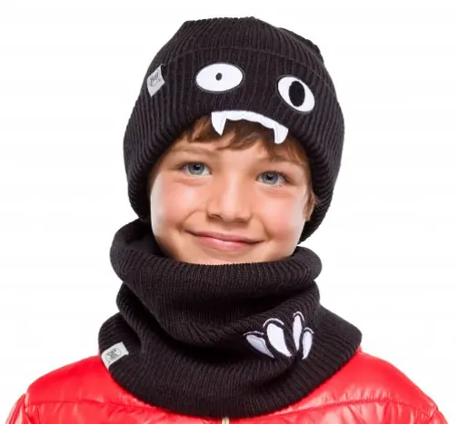 Бафф детский Buff KNITTED & FLEECE NECKWARMER FUNN Черный-Белый - фото 2